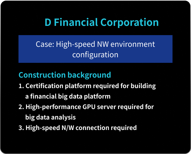 D Financial Corporation Case: High-speed NW environment configuration
